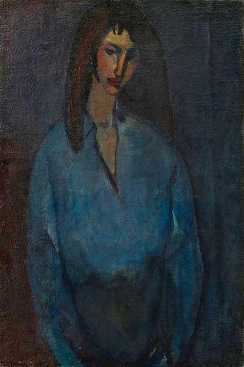 アメリオ・モディリアーニ「ルニア・チェホフスカの肖像(部分)」