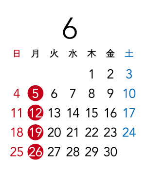 Calendar in June