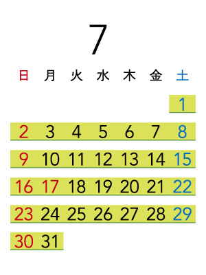 Calendar in July