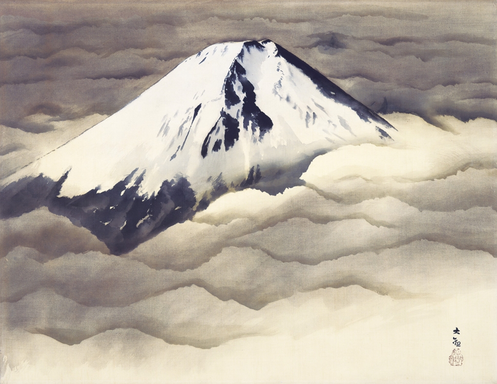 横山大観《霊峰不二》1950年 絹本墨画淡彩 ウッドワン美術館
